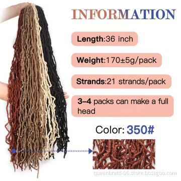 Wavy Faux Locs Crochet Hair For Black Women 21 Strands Crochet Hair Extensions 18 Inches Soft Nu locs Hair Products